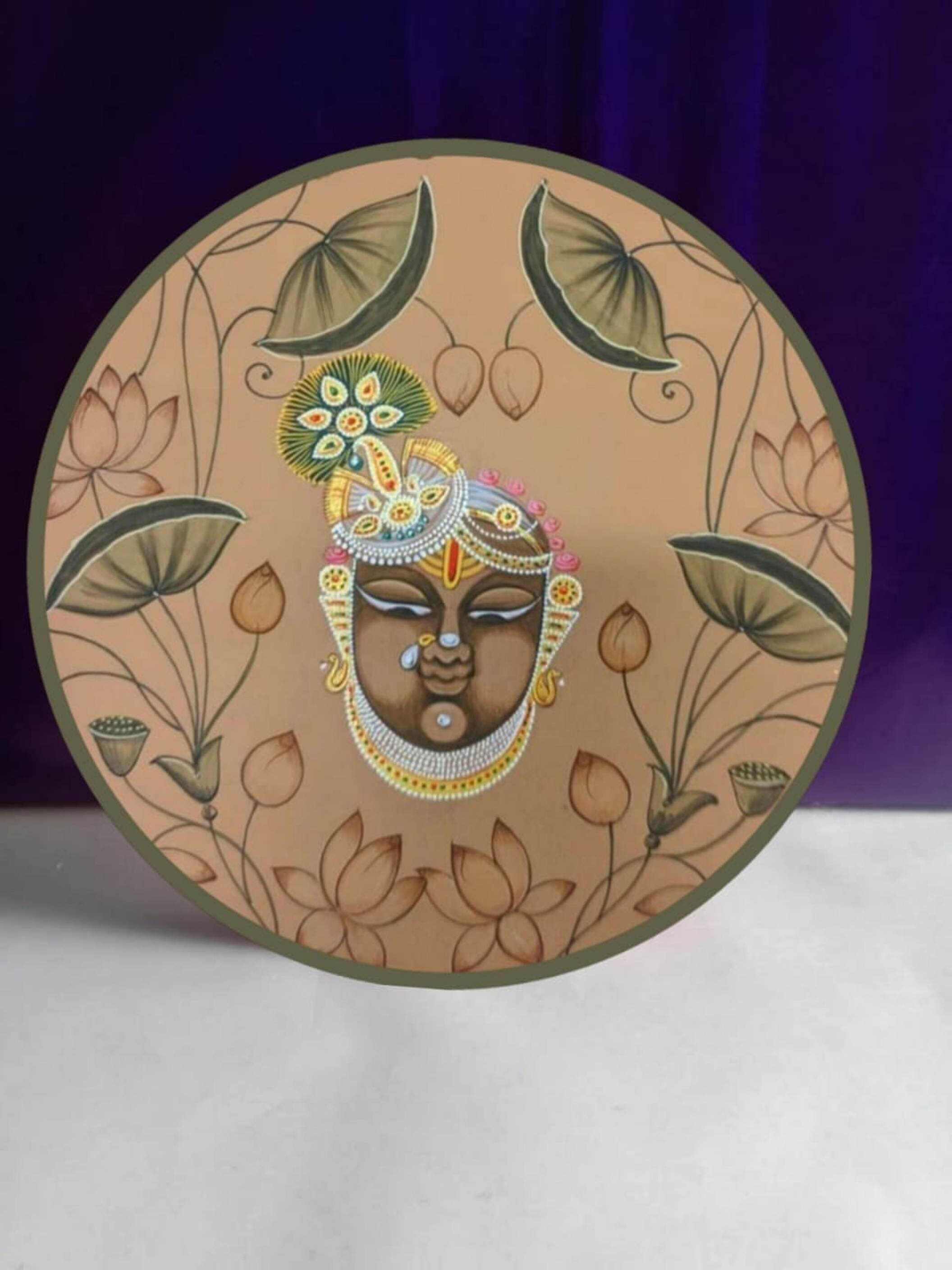 Wooden Decorative Plates Hand Painted Pichwai Style on Wood Etsy