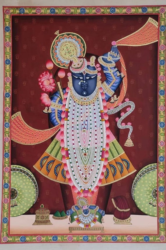 Pichwai Painting of Shrinathji Darshan Indian Art Home Decor Wall