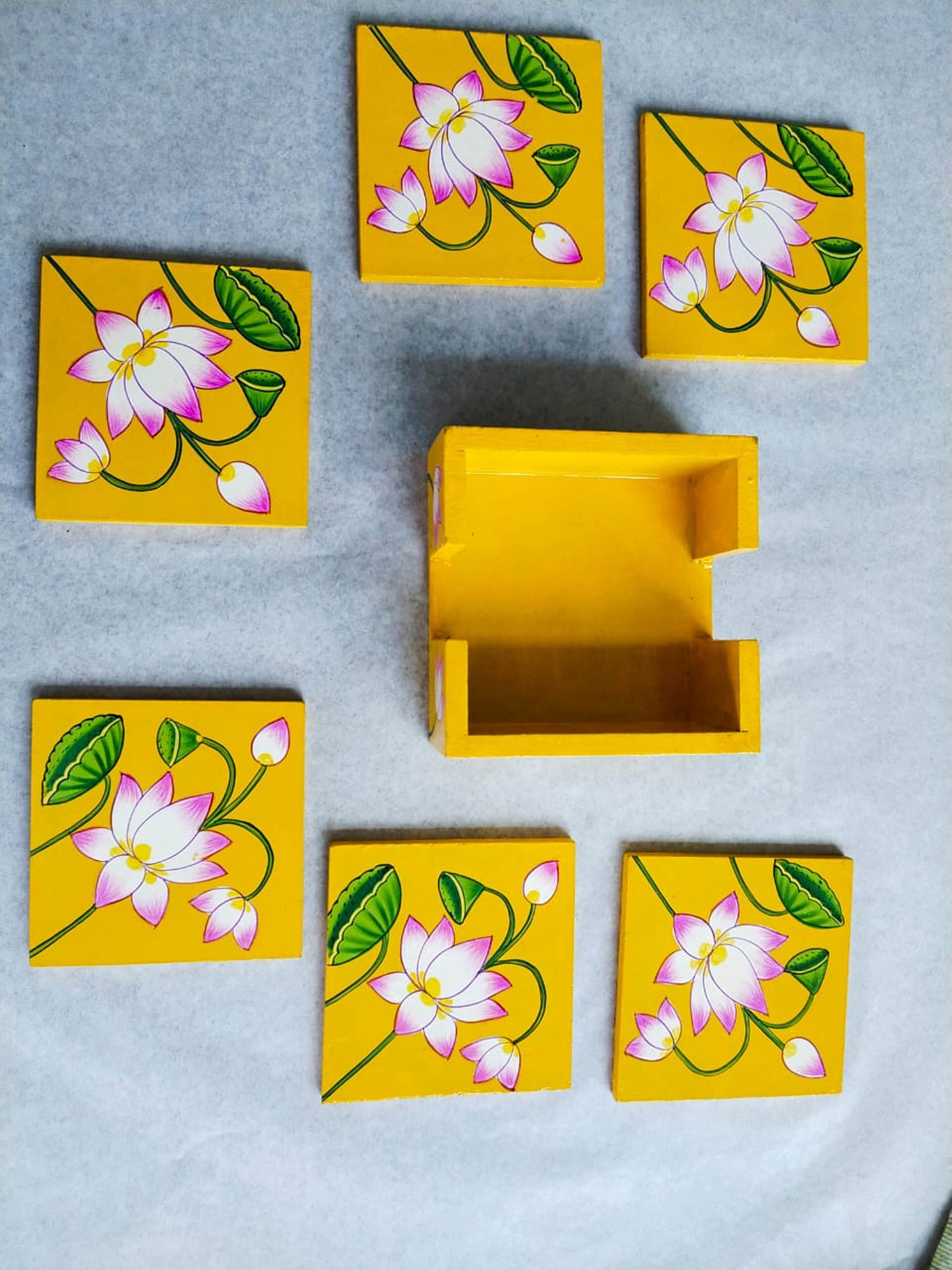 Pichwai Painting on Tea Coaster Hand Painted Art Work Etsy