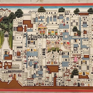 Shrinathji Haveli Malerei Landkarte Malerei Pichwai Haveli Malerei Rajasthan Kunst Wand Kunst Wand-Dekor
