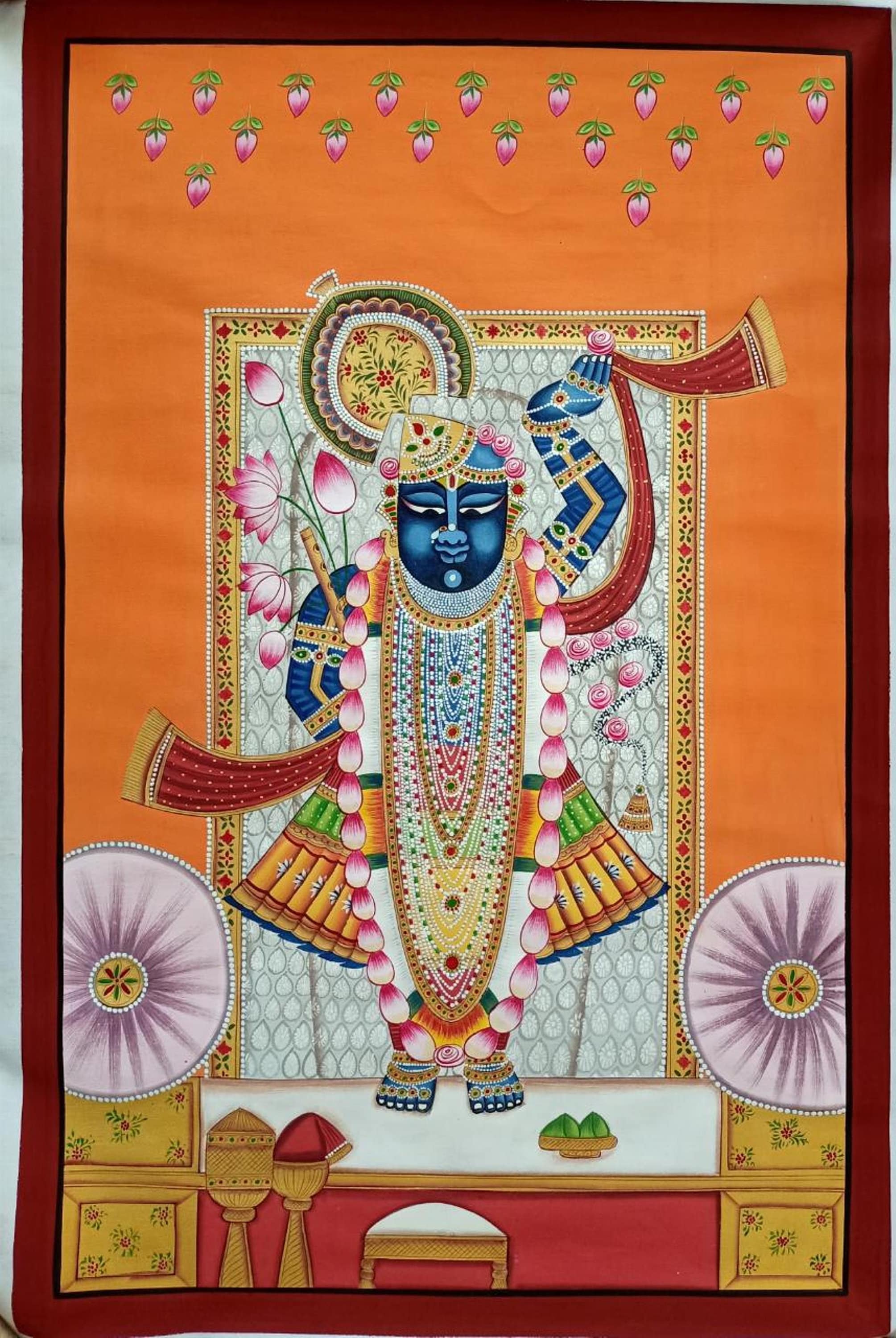 Painting of Shrinathji Pichwai Art Decorative Hand Painting Etsy UK