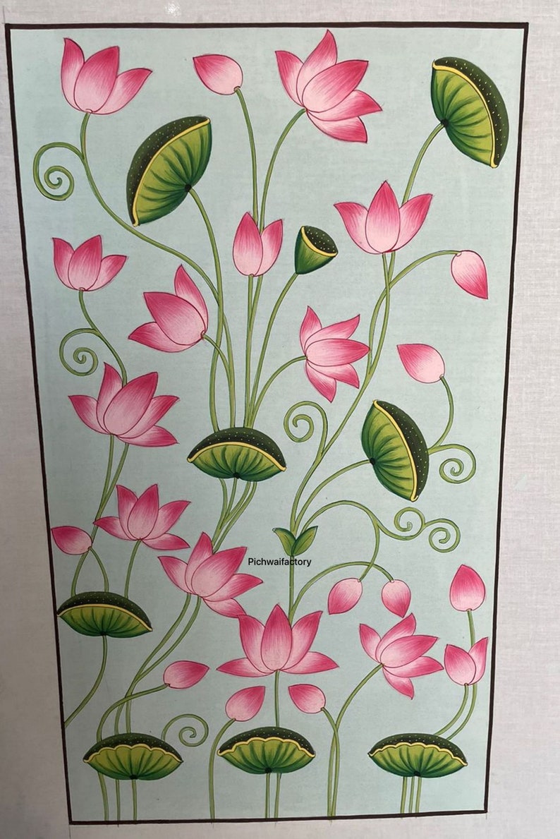 Lotus Kamal Talai Painting Pichwai Art Work for Home Decor Hand Painted