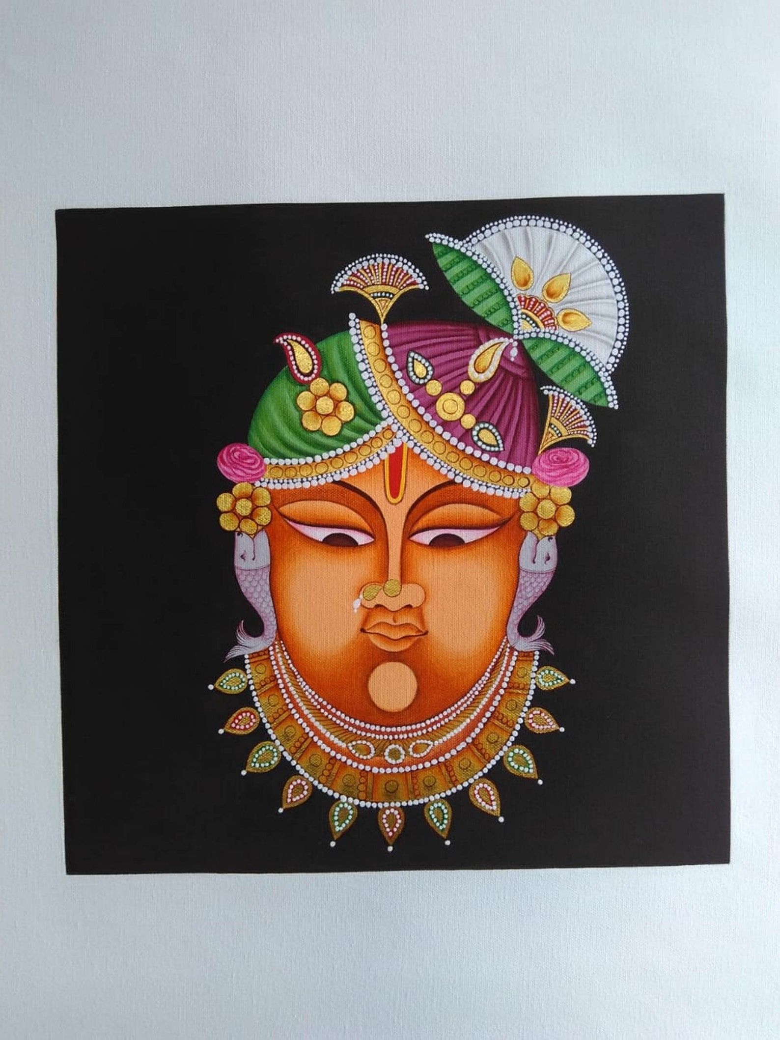 Buy Pichwai Painting of Shrinathji Mukharvind on Canvas Real Gold