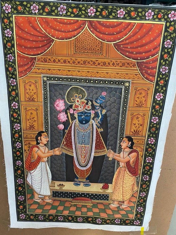 Pichwai Painting Shrinathji Darshan Indian art Hand painted on cloth. -   Portugal