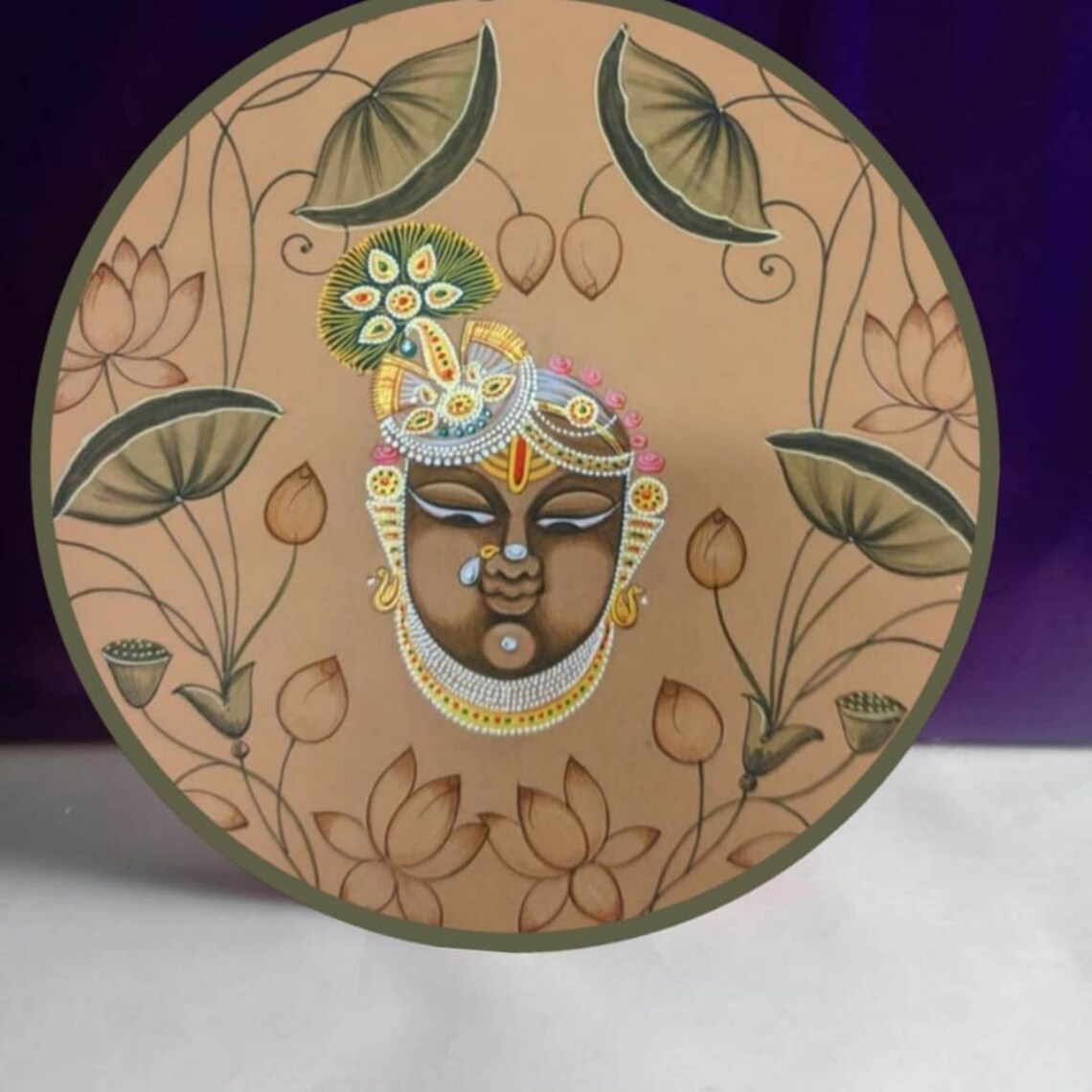 Wooden Decorative Plates Hand Painted Pichwai Style on Wood Etsy
