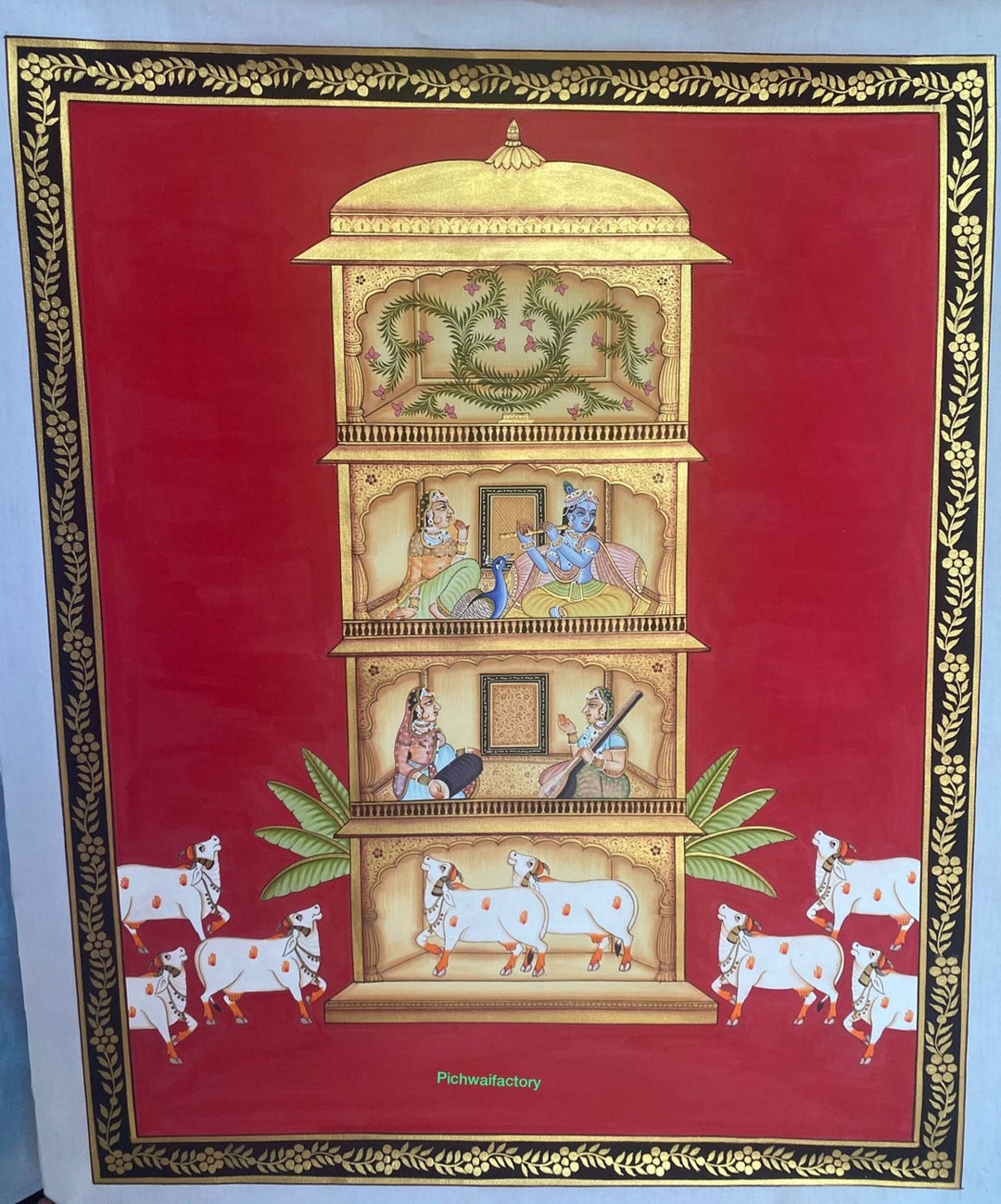 Radha Krishna Pichwai Painting Hand Painted on Cloth Pichwai Etsy