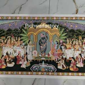 Shrinathji Pichwai Painting Hand Painted Work Traditional Art Rajasthan Art Home Decor