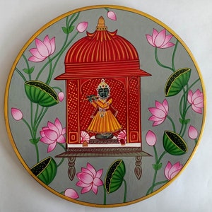 Pichwai Painting on wall decorative hanging plates handpainted shrinathji Painting