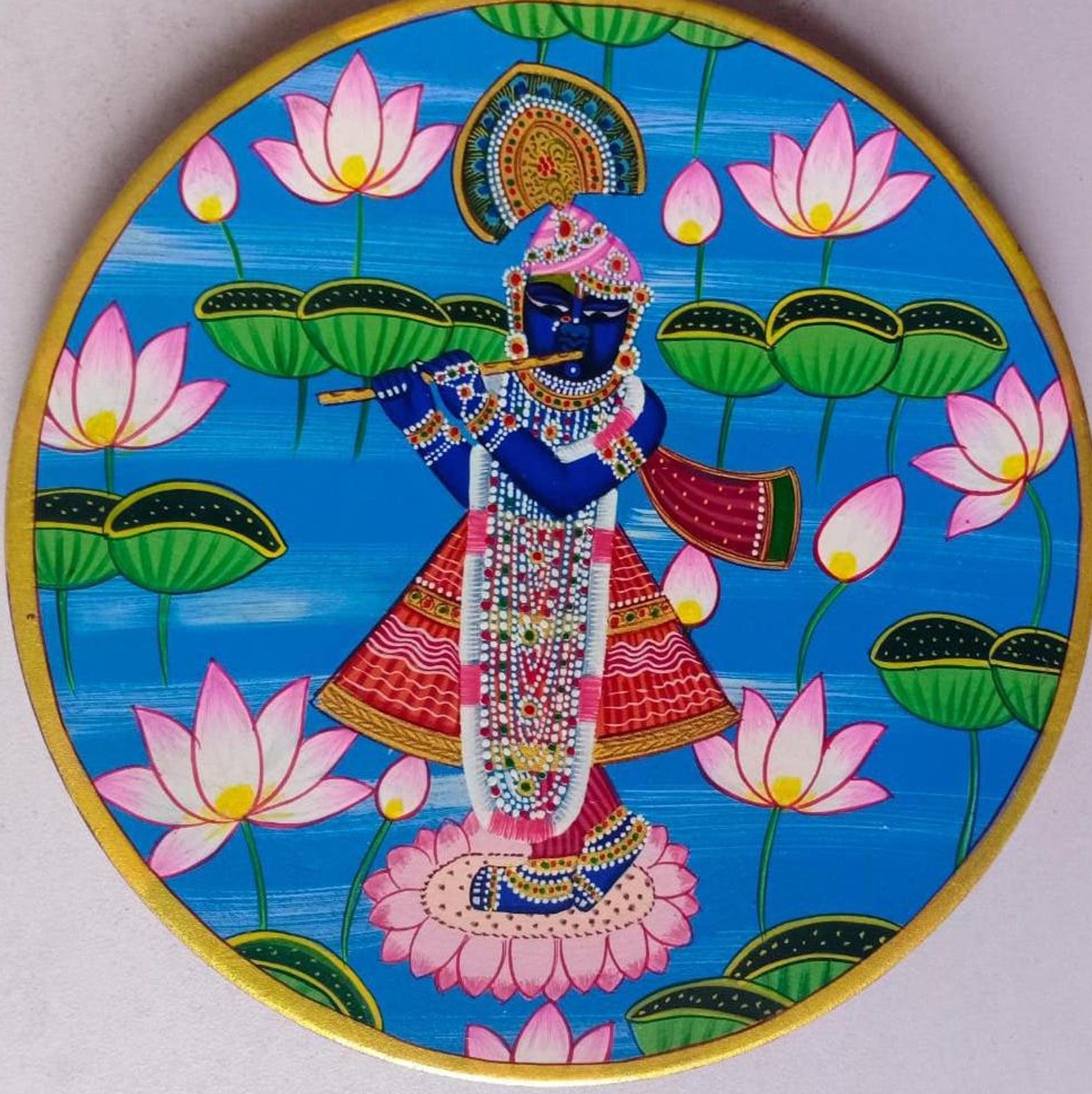 Pichwai Wall Plates Shrinathji Painting Decorative Plates Indian