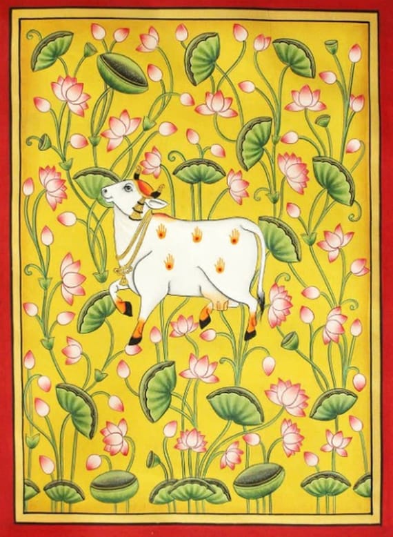 Pichwai Painting of Kamal Talai Beautiful Hand Painted on Cloth