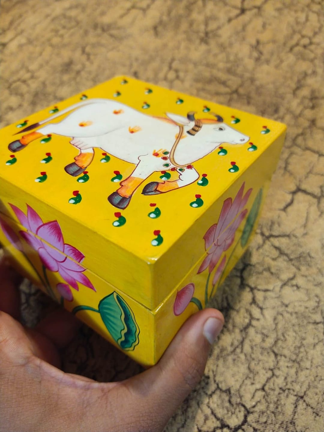 Wooden Boxes Hand Painted in Pichwai Style Traditional Art for Gifting