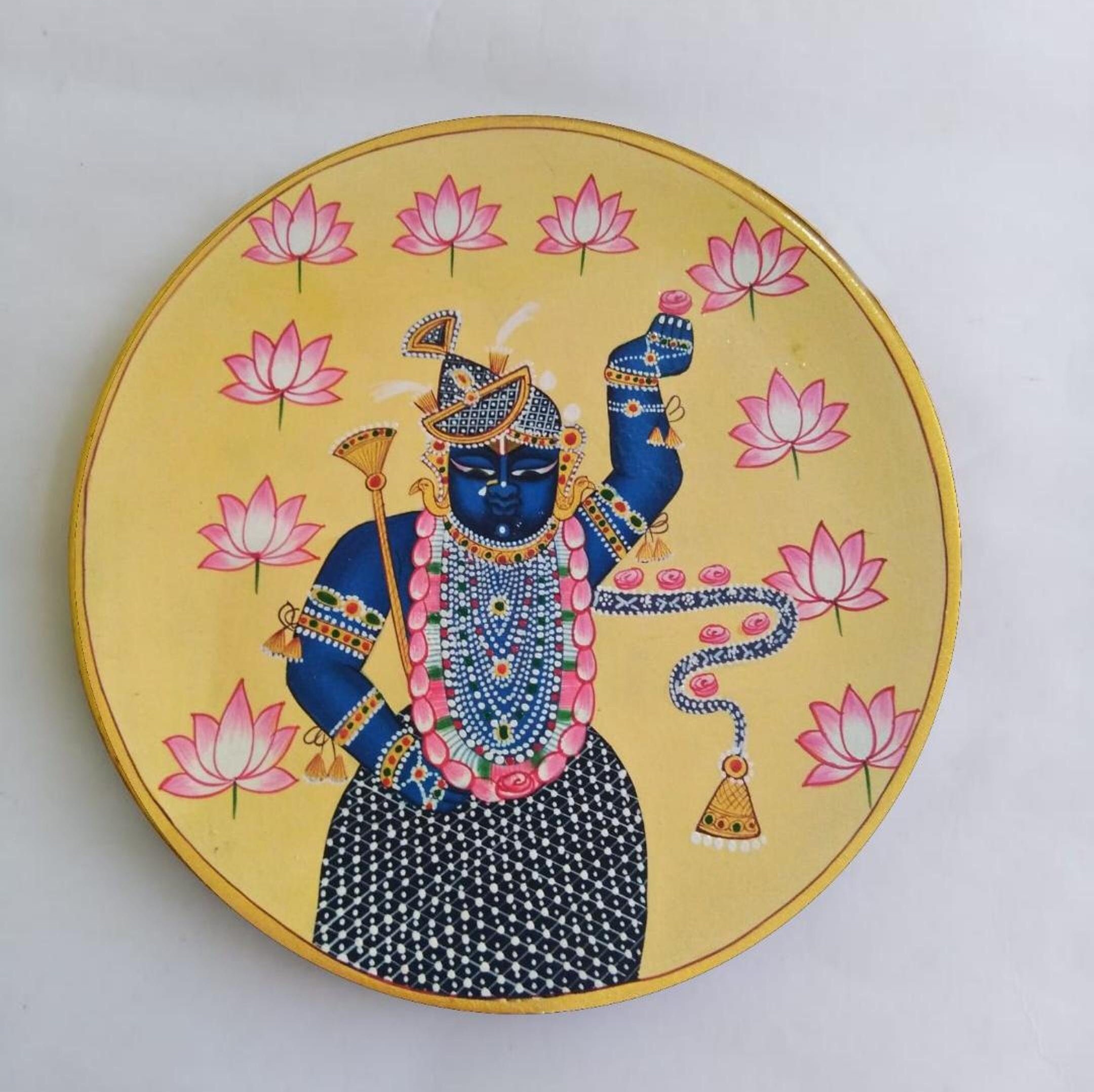 Pichwai Painting Wall Plate Decorative Hanging Plates Etsy UK