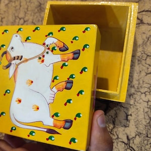 Wooden Boxes Hand Painted In Pichwai Style Traditional Art For Gifting wooden-boxes-hand-painted-in-pichwai-style-traditional-art-for-gifting