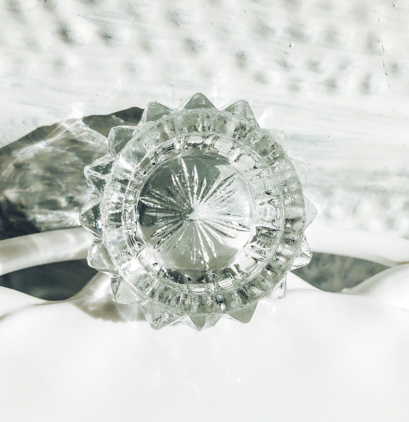 Vintage Cut Crystal with Starburst Pattern Salt CellarsSet of Etsy
