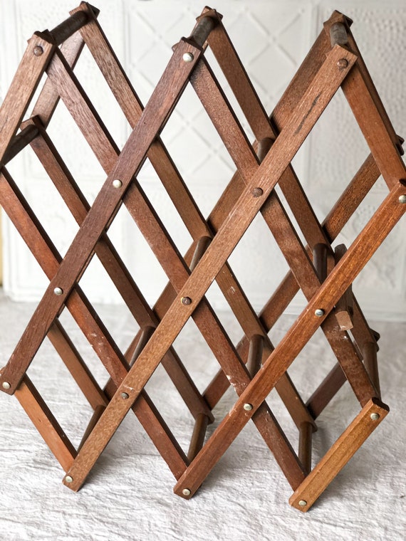 Wine & Beer Storage Home & Living Vintage Wooden Accordion Wine Rack