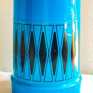 Vintage Mid-Century Turquoise Atomic Design Thermos.