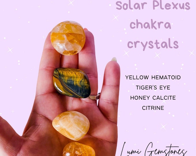 Solar Plexus Chakra Crystal Gift Set / Balance Yourself, Heal Deep Emotional Wounds / Balance & Align Chakras / Chakra + Crystal Healing