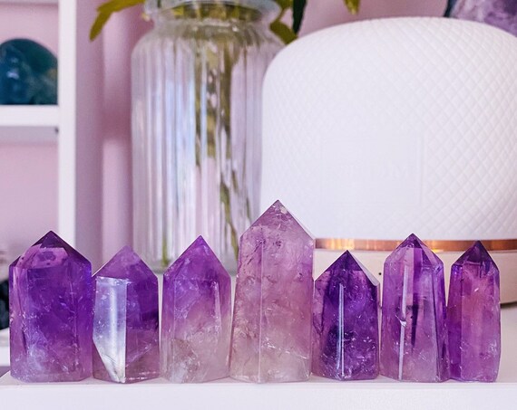 Mini high Grade Amethyst Crystal Towers / Great Healer, Good For Anxiety & Calming / Good For Sleeping Troubles / Great For Migraines