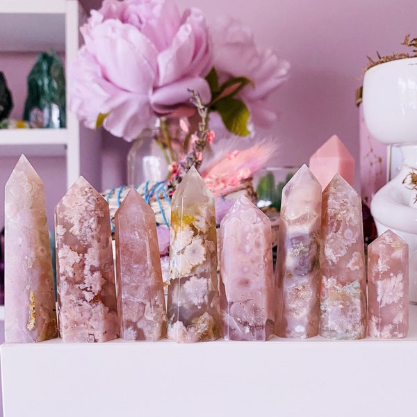 Flower Blossom Agate Small Crystal Towers / Crystal Of Manifestation & Self Growth / Feminine Energy / Good For Flourishing Entrepreneurs