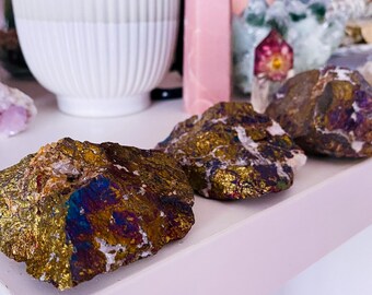 Peacock Ore Rough Crystal Specimens / Happiness, Joy, Positivity / Promotes Mindfulness, Helps Us Appreciate Joy & Beauty In Everything