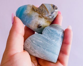 Amazonite Crystal Love Hearts / Calming, Soothing, Calms Bad Tempers, Allows You To Express True Thoughts & Feelings / Ethical Crystals