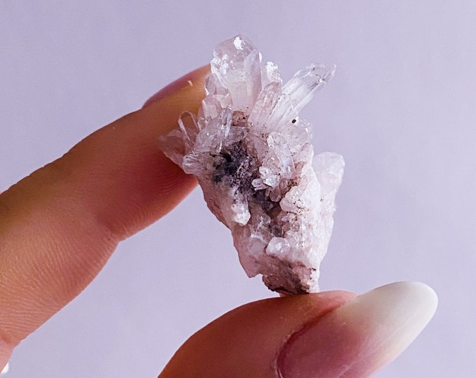 2) Pink Lithium Quartz Cluster / Crystal Palm Stone / 'The Master Healer’ / Amplifies Intention & Energy / Protects Against Negativity