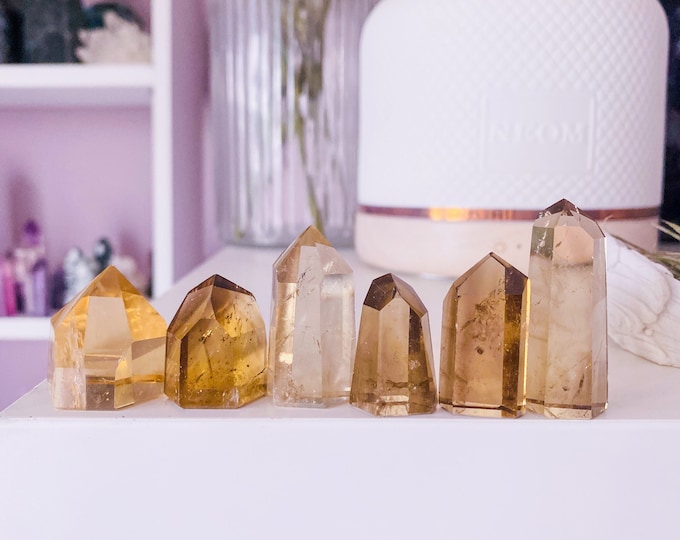 Mini Natural Citrine Crystal Tower Points / The Money Stone, Great For Business Owners / The Happy Stone For Joy Abundance & Wealth