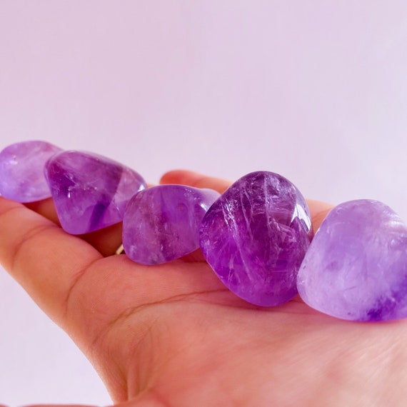 Chunky Amethyst Grade A Crystal Tumblestones / Great Healer, Good For Anxiety, Stress, Sleeping Troubles + Migraines / Spiritual Enhancement