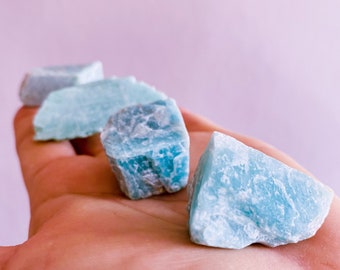 Amazonite Small Crystal Raw Natural Chunks / Calming, Soothing, Calms Bad Tempers, Allows You To Express True Thoughts & Feelings
