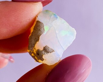 SALE! Ethiopian Opal Flashy Raw Genuine Crystal / Encourages Positive Self Worth, Freedom & Independence / Spiritual + Psychic Crystal