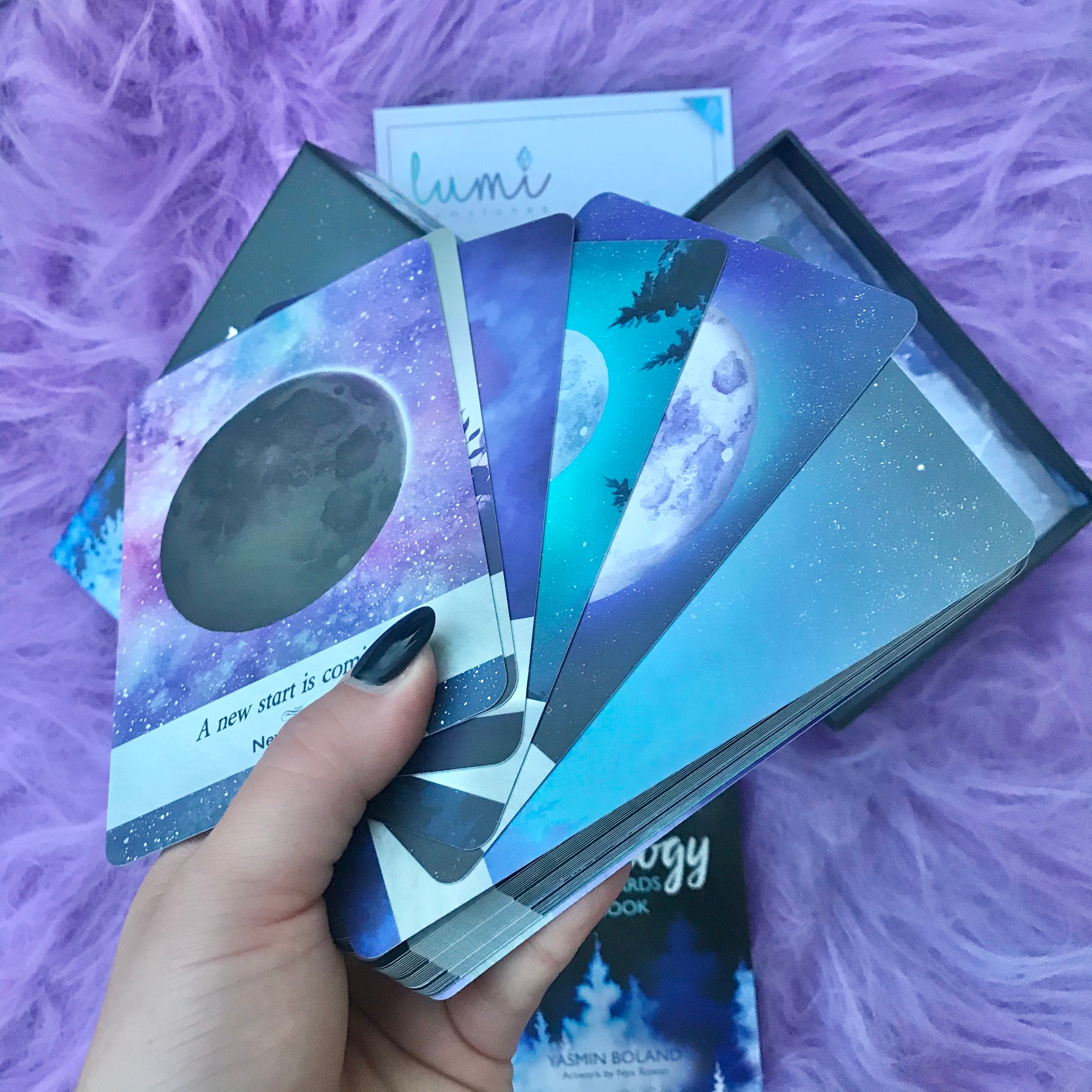 Moonology By Yasmin Boland Oracle Cards With Guide Book Tune Etsy
