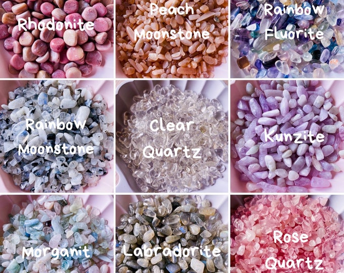 Ethically Sourced Variety Of Crystal Chips / Morganite, Kunzite, Quartz, Labradorite, Rainbow Moonstone, Rainbow Fluorite / Crystal Healing