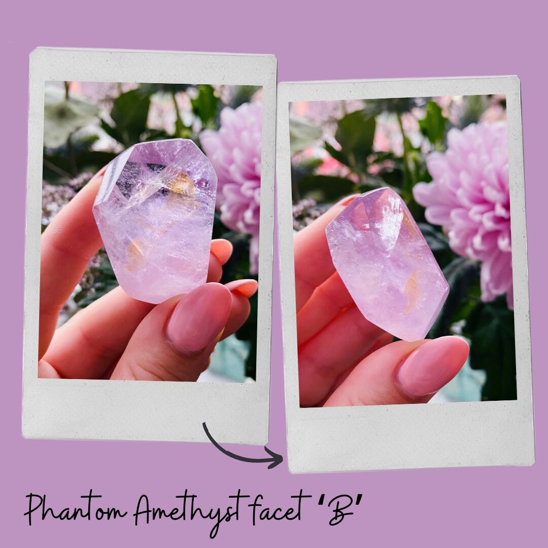 Phantom Amethyst Faceted Freeforms Removes Negative Energy Great