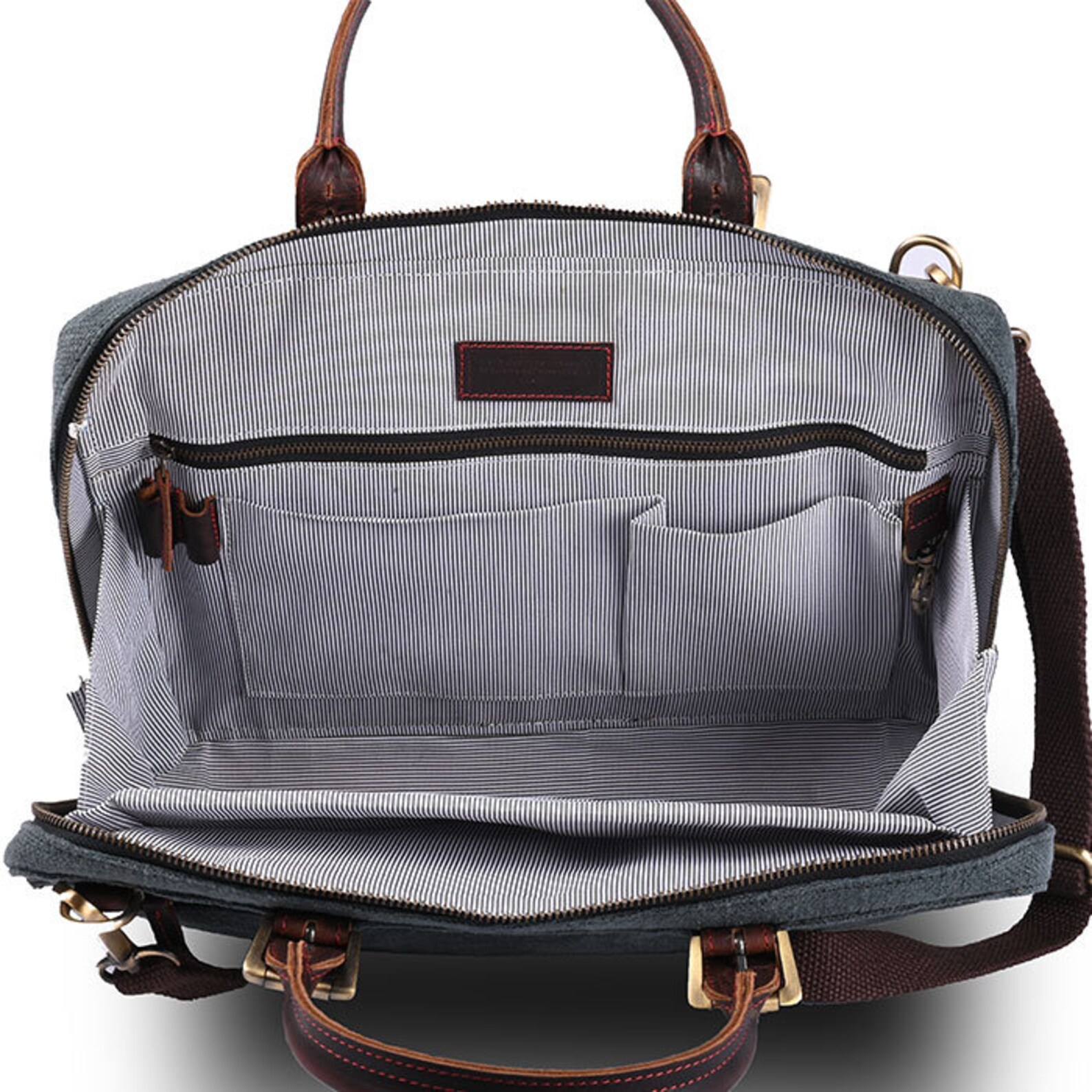 Monogrammed Laptop Bag Jute and Leather Messenger Bag Men Etsy