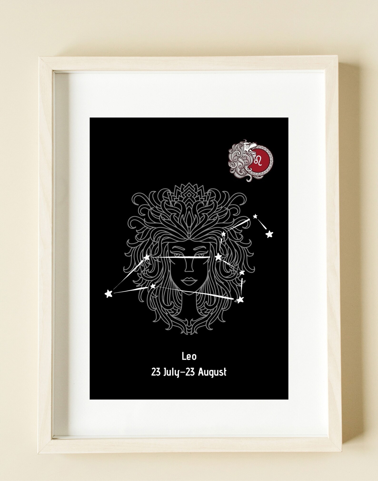 Leo Zodiac Art Leo Zodiac Wall Art Zodiac Leo Gift Zodiac Etsy