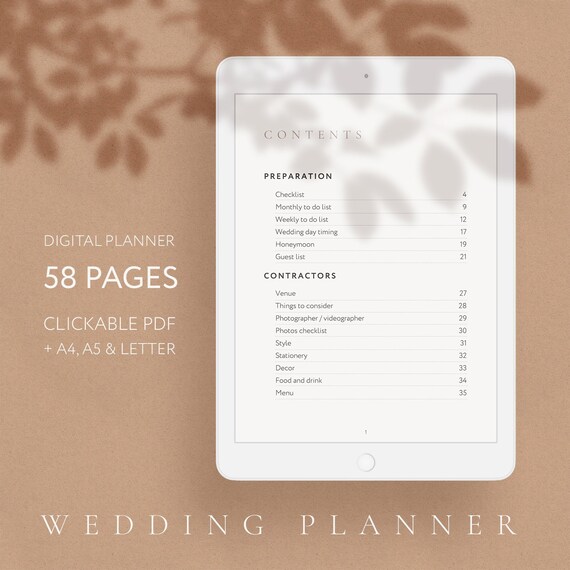 Wedding Planner Book Wedding Checklist Wedding Organizer Etsy