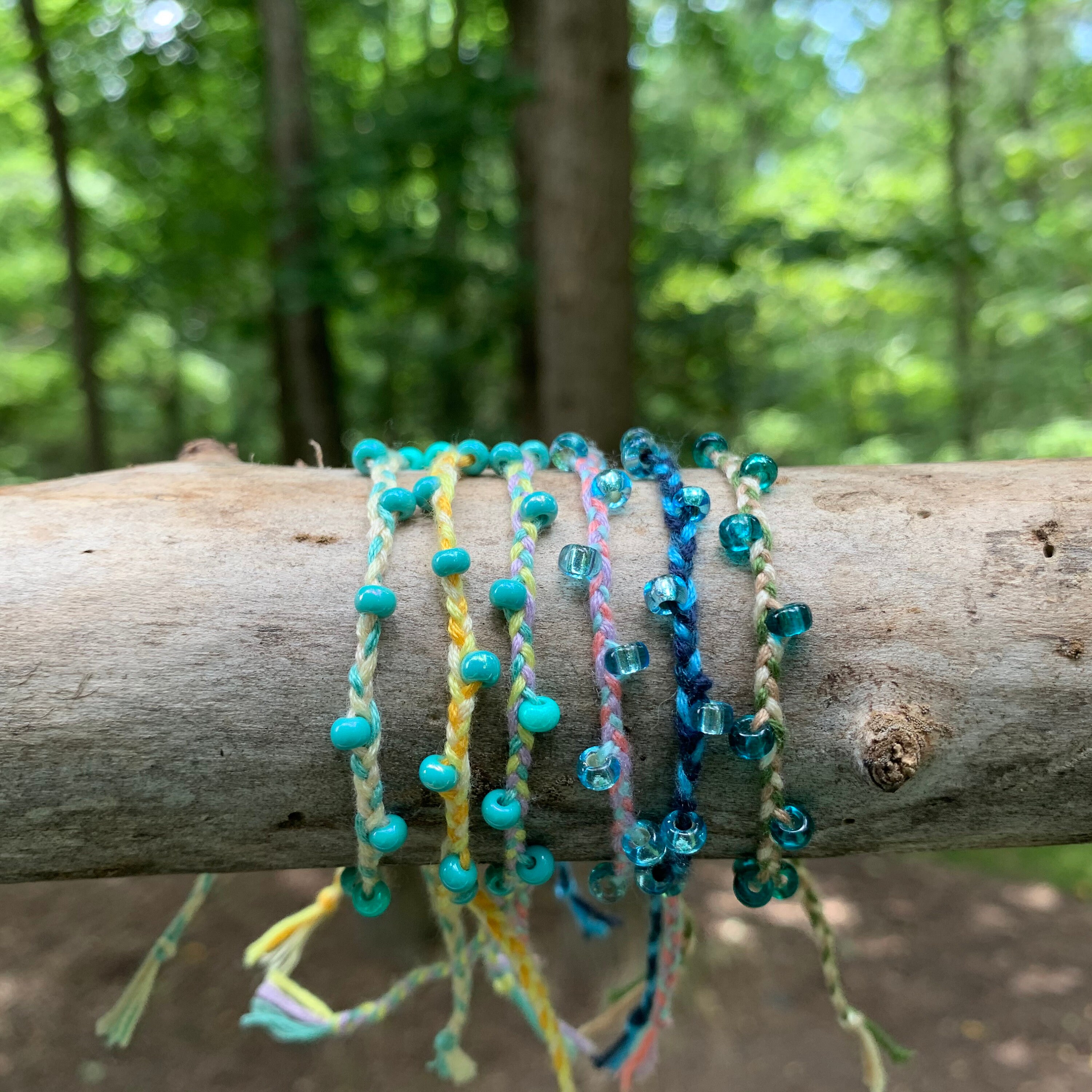 Braided String Bracelet With Beads // Friendship Bracelet // Etsy