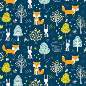 Woodland Friends Forest Fabric | Quilting | Sewing | Dress Making | 100 % cotton |