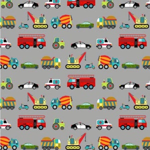 Around Town on Grey | Quilting | Sewing | Dress Making | 100 % cotton |