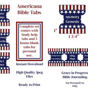 Americana Art Bible Tabs, Men’s Large Print Bible Tabs, 66 Books of the Bible, Study Bible Tabs, Printable Bible Tabs, Bible Tab Dividers