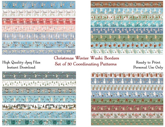 Christmas Gnomes Washi Tape, Winter Washi Tape, Scripture Art Journaling,  Bible Art Washi Borders, Bible Art Stickers, Planner Washi Art 