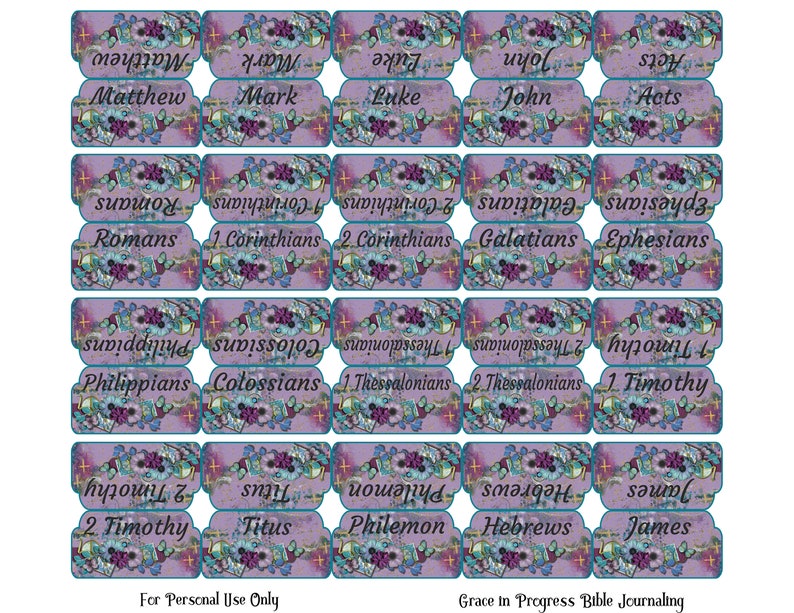 Mixed Media Bible Tabs, Women's Large Print Bible Tabs, 66 Books of the