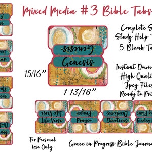 Onglets bibliques mixtes, onglets bibliques en gros caractères pour femmes, 66 livres de la Bible, autocollants d’onglets bibliques, imprimés d’art des Écritures, onglets bibliques d’étude