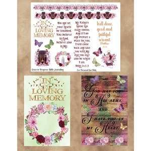 Grief Bible Journaling kit, Sympathy Card Art Kit, Faith Art, Bible Art Printable, Scripture Art Printable, Burgundy Florals Bible Art Kit
