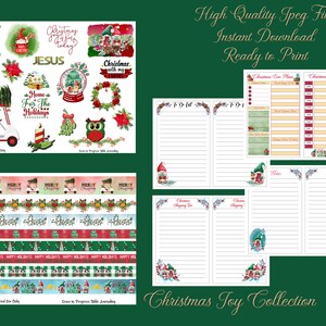 Christmas Gnome Stickers Set, Bible Art Journaling, Planner Stickers, Christmas Golf Cart, Christmas Day Planner Set, Christmas Washi Tape