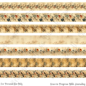 Vintage Floral Washi Tape, Bible Washi Tape, Washi Stickers, Decorative Tape, Scripture Writing, Bible Art Journaling, Planner Washi Tape