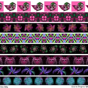 Fractal Art Washi Tape, Washi Tape Stickers, Decorative tape, Unique Border Printable, Planner Art, Bible Art Journaling, Bible Art