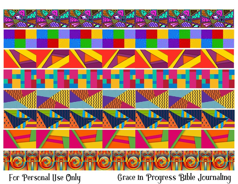 Geometric Washi Tape Printable Washi Tape Stickers Etsy