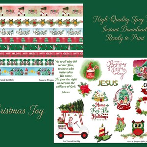 Christmas Gnome Stickers Set, Bible Art Journaling, Planner Stickers, Christmas Golf Cart, Christmas Planner Set, Christmas Washi Tape