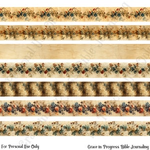 Vintage Floral Washi Tape, Bible Washi Tape, Washi Stickers, Decorative Tape, Scripture Writing, Bible Art Journaling, Planner Washi Tape